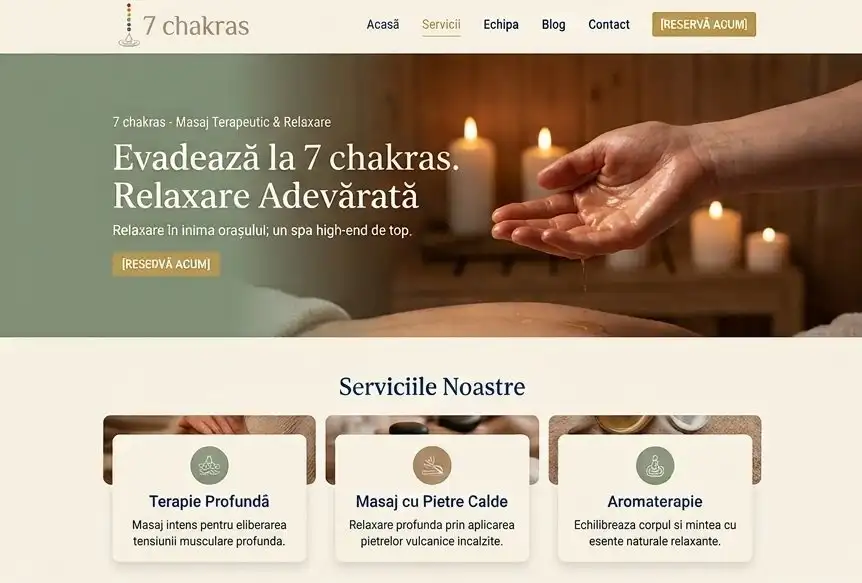 Website 7 Chakras — versiune desktop